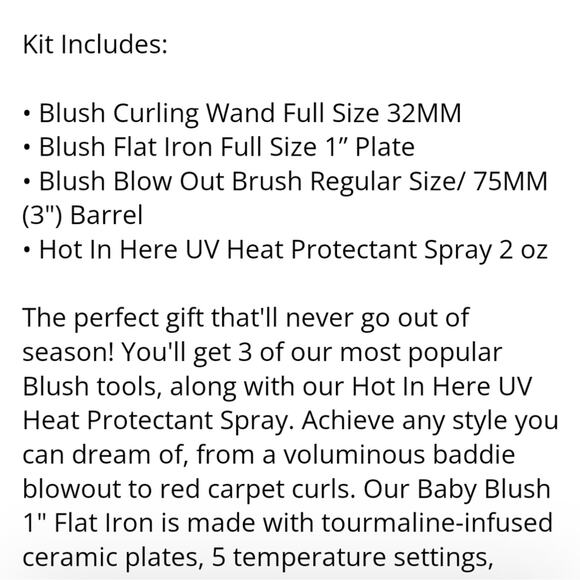 Foxybae I Want It All Blowout Brush, Flat Iron, Curling Wand and Heat Spray Set - Picture 7 of 8